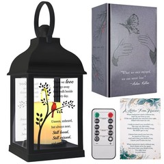 Memorial Lantern with Card – Sympathy Gift for Loss of Mom/Dad/Loved Black