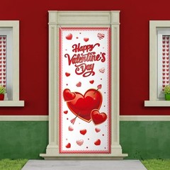 2 Pcs Valentine‘s Day and St. Patricks Day Door Covers Polyester Two festivals