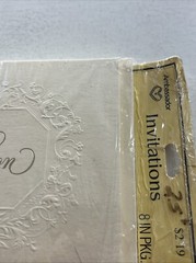 BRIDAL WEDDING SHOWER PARTY INVITATION Embossed Ambassador Hallmark Vintage Gold