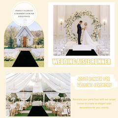 Black Aisle Runner 15Ftx2Ft Wedding Aisle Runner Outdoor Indoor Church Hallway C