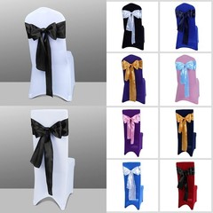 Chair Sashes 10 Pcs, Satin Ribbon Bows For Banquet Birthday Events, Black