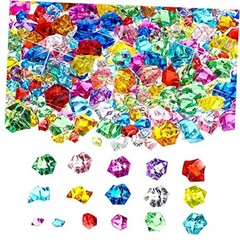 570 Pcs 5 Sizes Multicolor Fake Crushed Ice Rocks Plastic Gemstones Acrylic