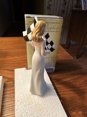 Weddingstar Bride At the Finish Line with the Checkered Flag Wedding Topper NWT