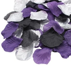 900PCS Dark Purple Black Silver Silk Rose Petals – Artificial Flowers
