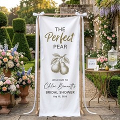 Custom Bridal Shower Banner, Perfect Pear Wedding Welcome Sign, Engagement Decor