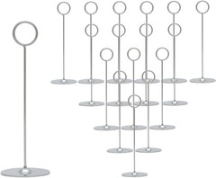16 Pieces Table Card Holder 8 Inches Silver Place Steel Card Holders for Photos