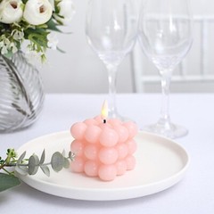 2 Flameless 2 in Warm White LED Light Bubble Cube CANDLES Centerpieces Events
