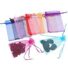 50 Pieces 4 by 6 Inch Organza Gift Bags Drawstring Jewelry Pouches Wedding5121
