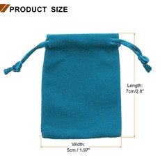 20pcs Velvet Gift Bags 2″ x 2.8″ Drawstring Jewelry Pouches Lake Blue