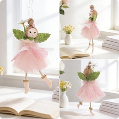 Easter Angel Ornament with Tulle Skirt for Walls Trees and Party Spaces