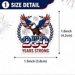 500 Pcs 4th of July Stickers Roll 1.5 Inch Patriotic Self Adhesive Labels 1776