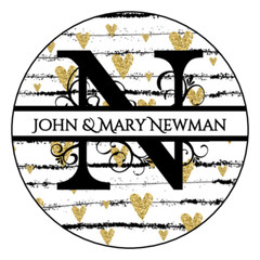 12 Favor Labels Wedding Anniversary Birthday 2.5″ Gold Choice Design Personalize