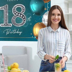 HAMIGAR 6x4ft Happy 18th Birthday Banner Backdrop – 18 Years Old Birthday Dec…