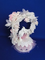 New Vintage Wilton Petite «Spring Song» Pink Wedding Cake Top, 106-160