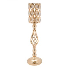 10pc 24″ Tall Gold Iron Crystal Beaded Vases Wedding Party Centerpieces Supplies
