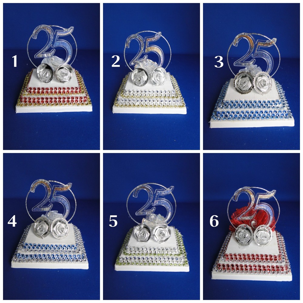 New Handmade 25th Wedding Anniversary caketop, pick from 6 different ones #59