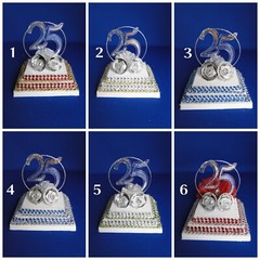 New Handmade 25th Wedding Anniversary caketop, pick from 6 different ones #59