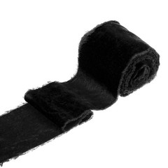 1 Roll Velvet Ribbon 3 Inch x 3 Yard Silk Frayed Ribbon Black