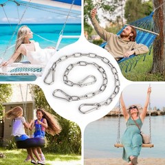 4 Pack 25in Hanging Swing Chain with 4 Carabiners, 440LB Capacity Hanging Kit…
