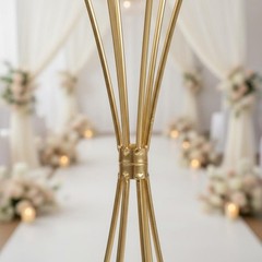 Metal Hourglass Flower Holder Wrought Iron Wedding Aisle Floor Vase for