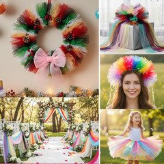 24 Colors Tulle Rolls 6” by 10 Yards(30 Feet) Rainbow Tulle Fabric Ribbon for DI