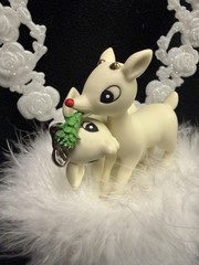 Winter Wonderland Christmas Rudolf Clarice Reindeer Wedding Cake Topper Top