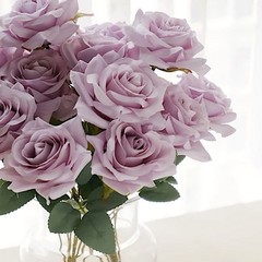 LAVENDER 2 Bushes 17″ Silk Roses Artificial FLOWERS Bouquets Party Decorations