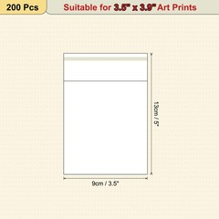 5″x 3.5″ Acid-Free Picture Sleeve, 200Pack Crystal Clear Sleeves Storage Bags
