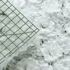 8 White Roses and Hydrangea Flowers Mat Wall Backdrop Panels Wedding Decorations