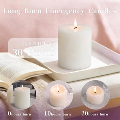 Ginitiri Ivory Rustic Textured Soy Pillar Candles 2.8X3 In Natural Unscented