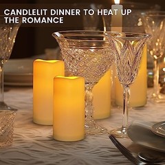 Large Outdoor Waterproof Flameless Candles with H04# Ivory 2pack Waterproof
