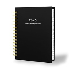 2026 Planner, Daily Weekly and Monthly Planner，Jan 2026 – Dec 2026, 8.4″ Black