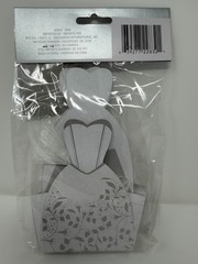 Wedding Favor Boxes Bride Pack of 10, (31 packages available) White/Silver Dress