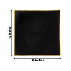 10 Square 10″ Concave Plastic Salad Dinner Plates Gold Rim Party Home