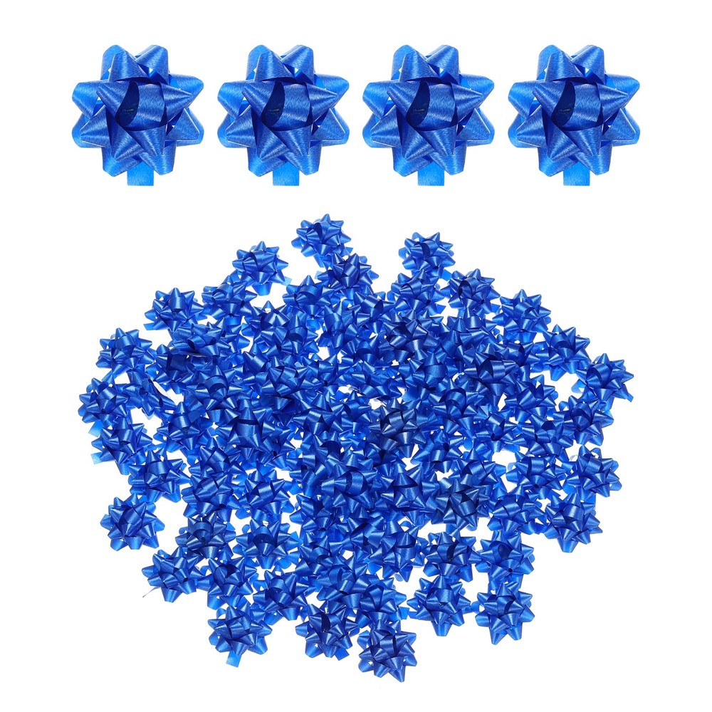 90pcs 1 1/4″ Mini Star Gift Bows Christmas Bows for Gift Wrapping, Blue