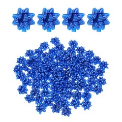 90pcs 1 1/4″ Mini Star Gift Bows Christmas Bows for Gift Wrapping, Blue
