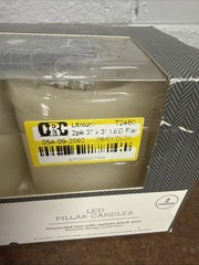 Threshold LED Pillar Candle Set 2PK 3in Cream Color