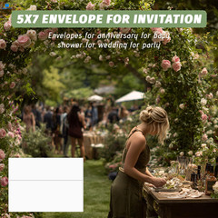 5×7 Envelopes For Invitation,A7 Envelope white,50 pack card A7, White