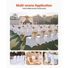 VEVOR 50pcs Chair Covers White Stretch Spandex Wedding Party Event Banquet Eve