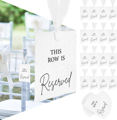 12 Pack Reserved Chair Signs with Ribbon for Wedding Party Restaurant This Row I