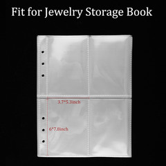 Clear Double-Sided Inner Pages for Jewelry Storage 6 Ring Binder 20 Sheets 160