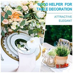 Set of 24 Acrylic Round Mirror Plate Circle Mirror Trays Wedding 12 Inch