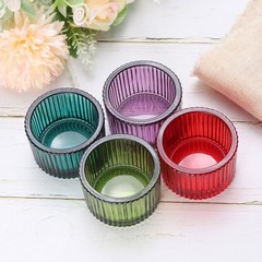 2 Pcs Tea Light Candle Holder Glass Candle Holders Gold Tone
