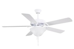 Matthews Fan AM-USA-WH-52-LK America 3-speed ceiling fan in gloss white finish w