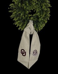 University of Oklahoma (OU) Cotton Wreath Sash (2 Logos) 40k Stitch SEC Graduate