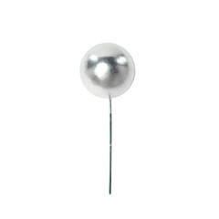 12 SILVER Faux Pearl Balls Cake Topper Picks Cupcake Decorations Wedding Home