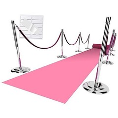 Pink Carpet Runner for Party, 2.6X15ft, 130GSM Felt Non-Woven with Double