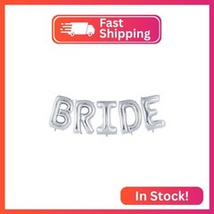 40 Inch Silver BRIDE Balloons, Giant Bride To Be Balloon, Letter Balloons for Ba