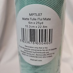 12 Tulle/Tul with 5 pink 6 in x 12yd, 5 Aqua 6 » x 25 yd and 2 Green 6″ x 25 yd