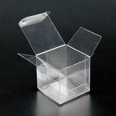 50 PCS 3x3x3″ Clear Plastic PVC Folding Box Party Favor Wedding Retail Packaging